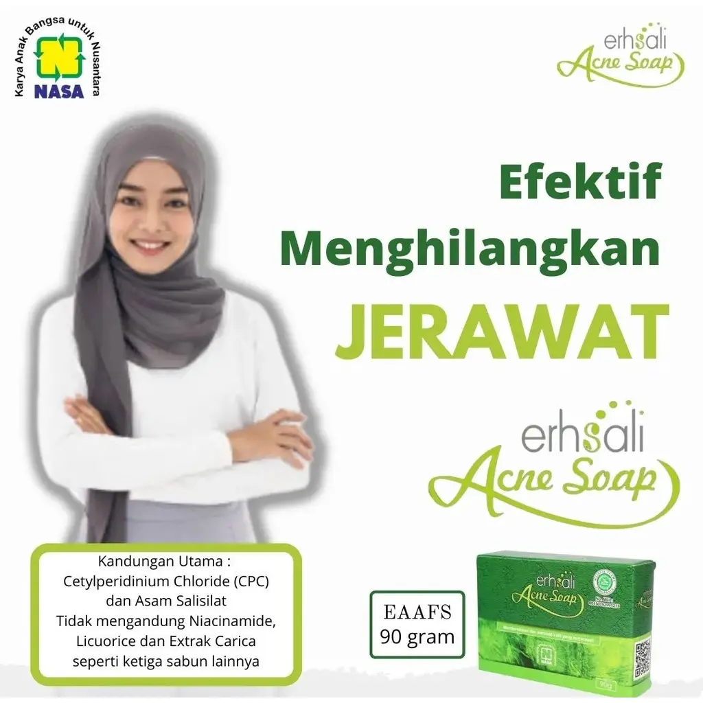 Bebas Jerawat dan Kulit Mulus Alami dengan Sabun Erhsali NASA pembersih badan sabun  mandi Menyembuhkan Soap