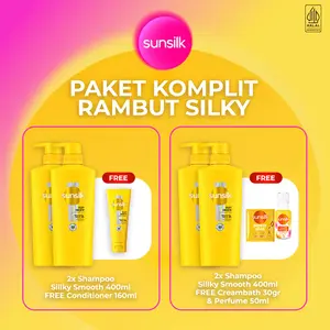 3in1 Sunsilk Shampoo Silky Smooth 400ml x2 GRATIS PRODUK TAMBAHAN
