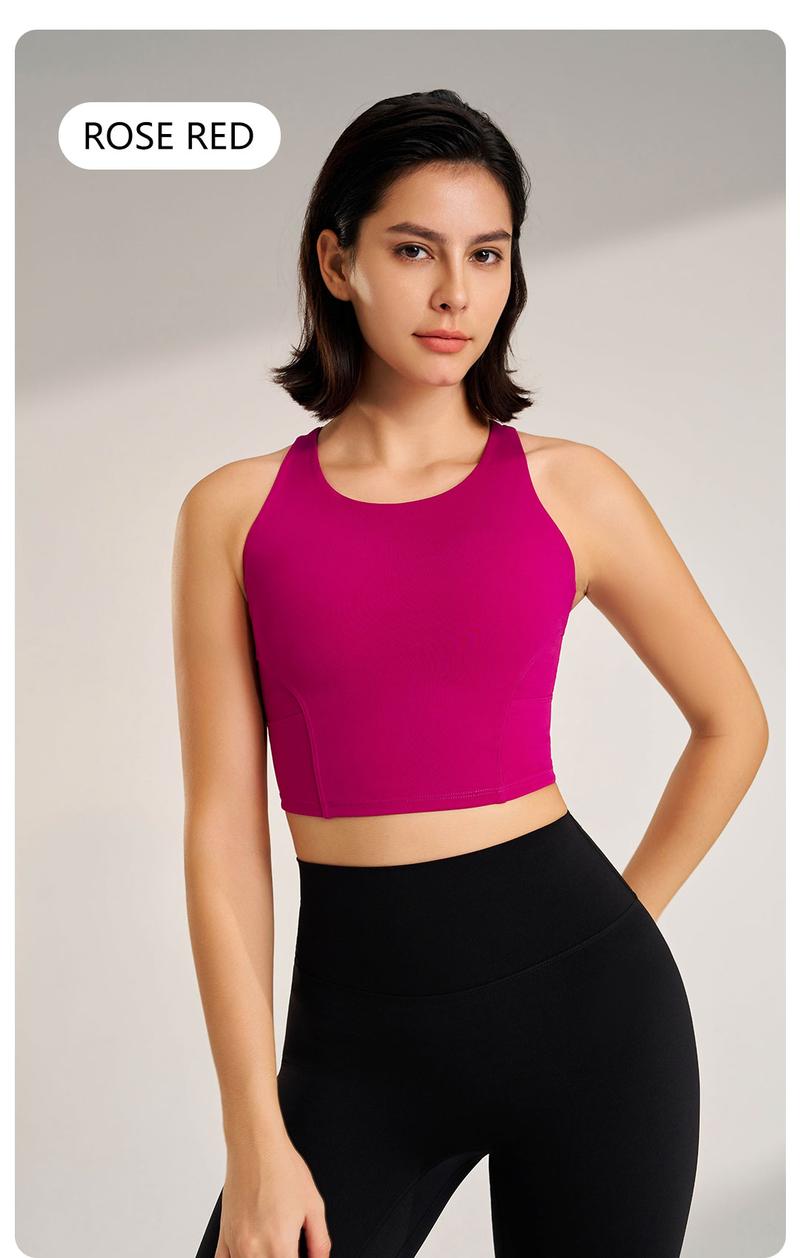 Product Introduction of Women's Yoga Sports Underwear Fitness Outerwear Running Bra Comfortable Tank Top Without Steel Ring 24