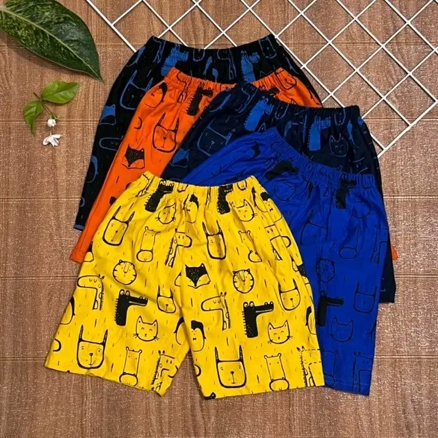 5pcs celana pendek anak kolor harian santai bahan katun usia 1 - 12 Tahun 4