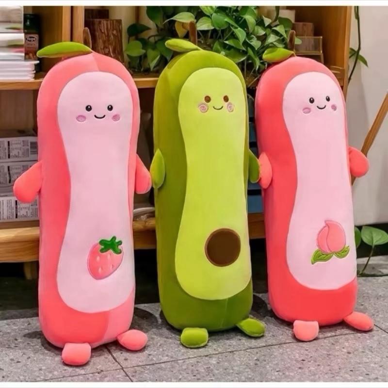 Gấu bông Quả Bơ . vải 1m lên foRm 90cm quả bơ dài . Chất liệu vải miniso co giãn 4 chiều . Thú nhồi bông.