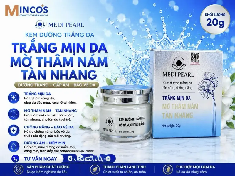Kem dưỡng trắng da mờ nám chống nắng