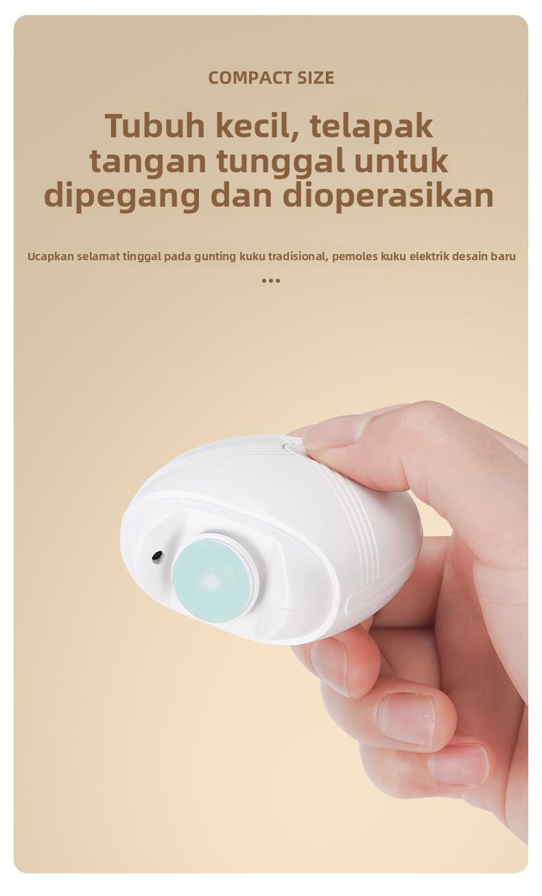 【Kecil Portabel】Alat Potong Kuku Elektrik - Wajib Punya Perjalanan Dinas & Wisata, Ukuran Saku, Dilengkapi Lampu, Isi Ulang Daya, 3 Level Kecepatan, Universal Dewasa/Anak/Lansia, Aman & Praktis