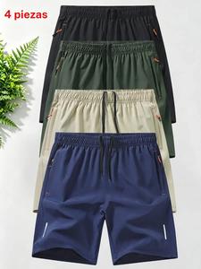 Shorts de verano para hombre con bolsillos con cremallera, transpirables y cómodos, ropa deportiva casual para fitness, ideales para uso diario