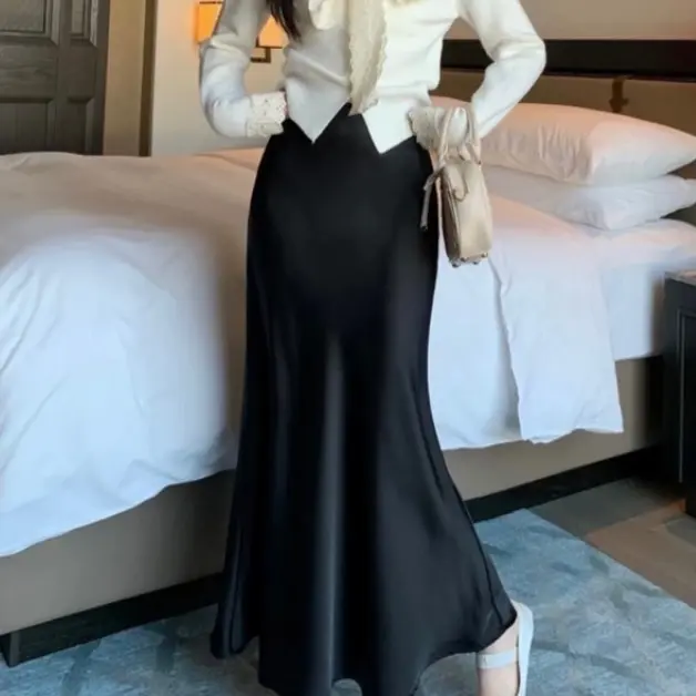 Shifathunisa Rok Maxi Wanita Lunar Mermaid Scuba Flowy Elastis Stylish Elegan Panjang Mewah