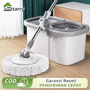 PEL LANTAI ALAT PEL LANTAI MOP DENGAN ROL PRAKTIS KAIN PEL PUTAR SPIN MOP BUCKET ULTRA MOP