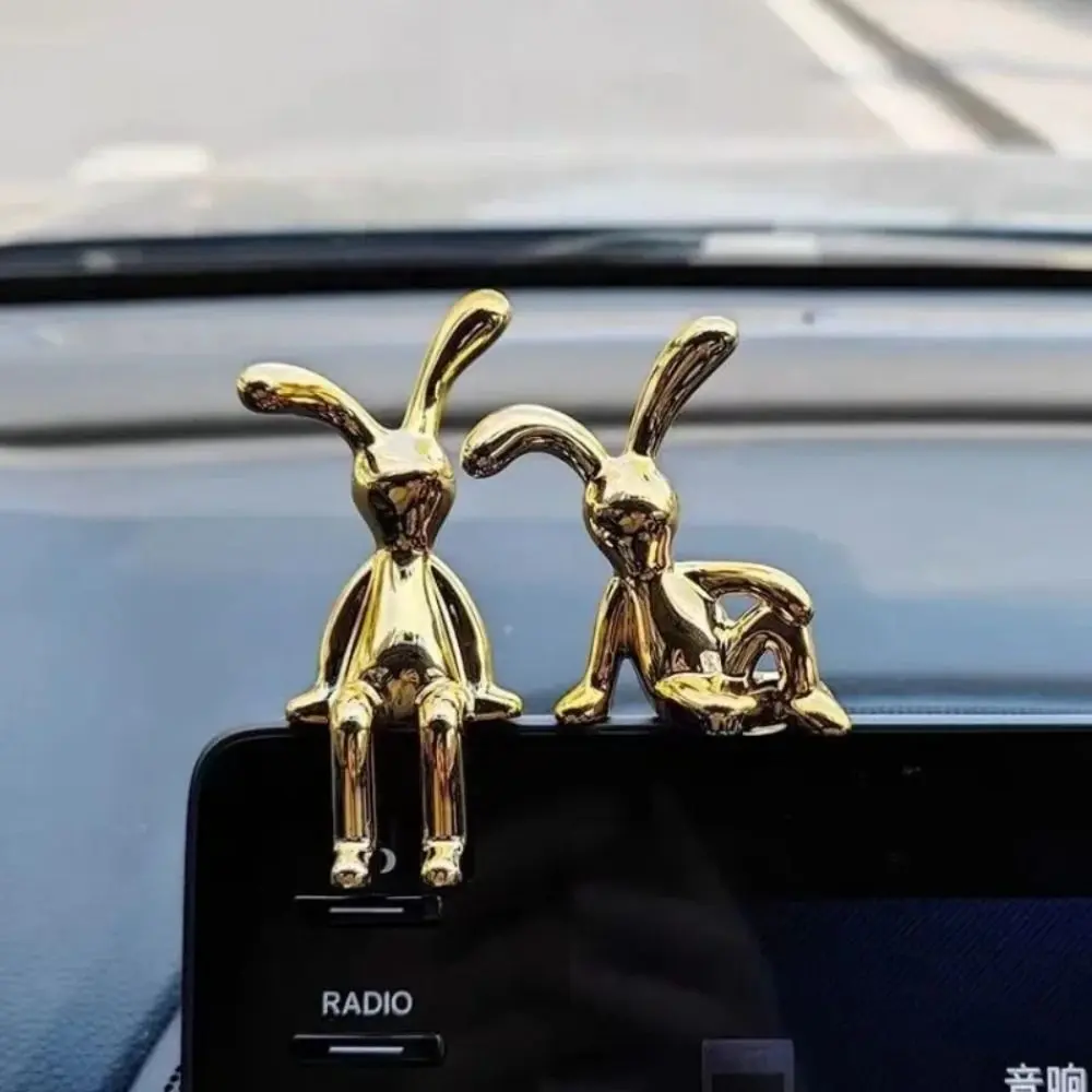 Creative Animal Car Interior Decoration Plating Long Legs Car Rabbit Ornaments Cartoon Sitting Center Console Decoration Dining Table