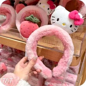 Cài Tóc Kitty Trái Dâu Bờm Tóc Nhồi Bông Màu Hồng Xinh Xắn