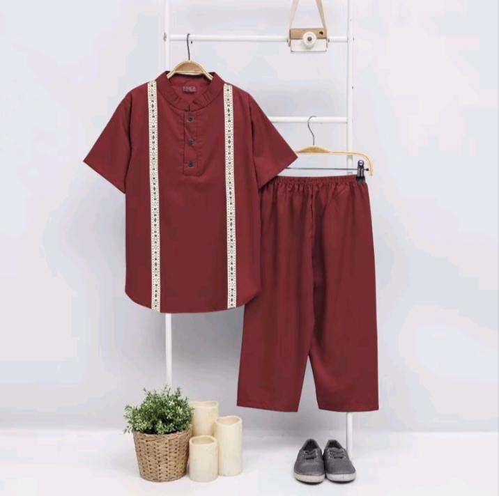 Setelan Baju Muslim Anak Laki Laki Motif List Terbaru - Baju Koko Anak Best Seller 3