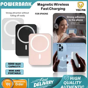 Magnetik Pengisian Daya Nirkabel/ Kapasitas Besar Pengisian Cepat/ Cocok untuk iPhone 15, iPhone 14 Pro, iPhone 13 MagSafe, iPhone 12 Mini/ Power Bank Powerbank