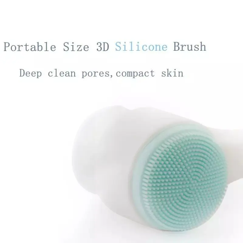 LH Alat Cuci Muka 2 Sisi Pembersih Wajah Silikon Brush Facial Brush Silikon 2in1 Alat Pembersih Pemijat Muka Silicone Halus 2