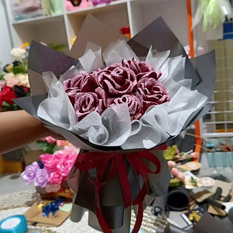 Buket Bunga Satin 7 Tangkai Qomey Florist 1