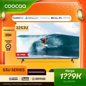 [Chicacikuy x Coocaa] TV COOCAA S3U 32Inch Smart TV - OS COOLITA - HD - Bazel Less - Dolby Audio - Browser/Youtube - USB/HDMI/LAN/WIFI