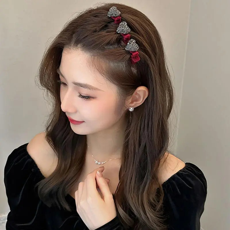 Kẹp Mỏ Vịt Dệt Tóc, Phong Cách Công Chúa Ngọt Ngào Và Bồng Bềnh Kẹp Tóc Hai Lớp, Kẹp Bên Thanh Lịch, Kẹp Thẳng Hoa, Kẹp Bên, Với Kẹp Tóc Trang Trí, phong cách phụ nữ, thời trang thanh lịch và đẹp Women，kẹp tóc 1