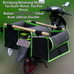 Bronjong belakang motor tas kurir motor tas kandek motor tas obrok berbahan permadani tebal jahitan double kuat dan rapih