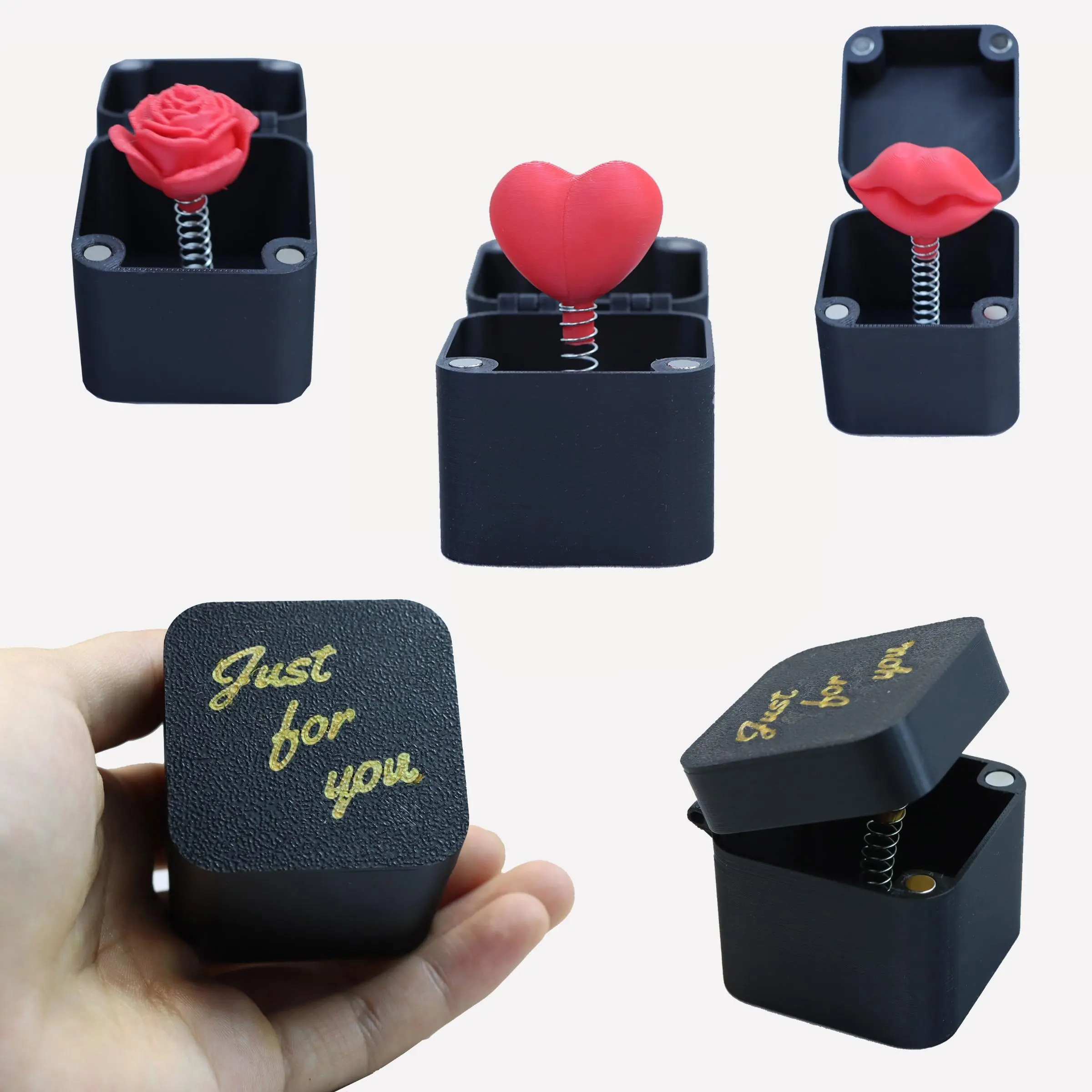 Middle Finger Design Gift Box Just for You Letter Pattern Surprise Gift Box, 1 Count Creative Gift Box, Funny Desktop Ornament, Party Gift for Friends & Family