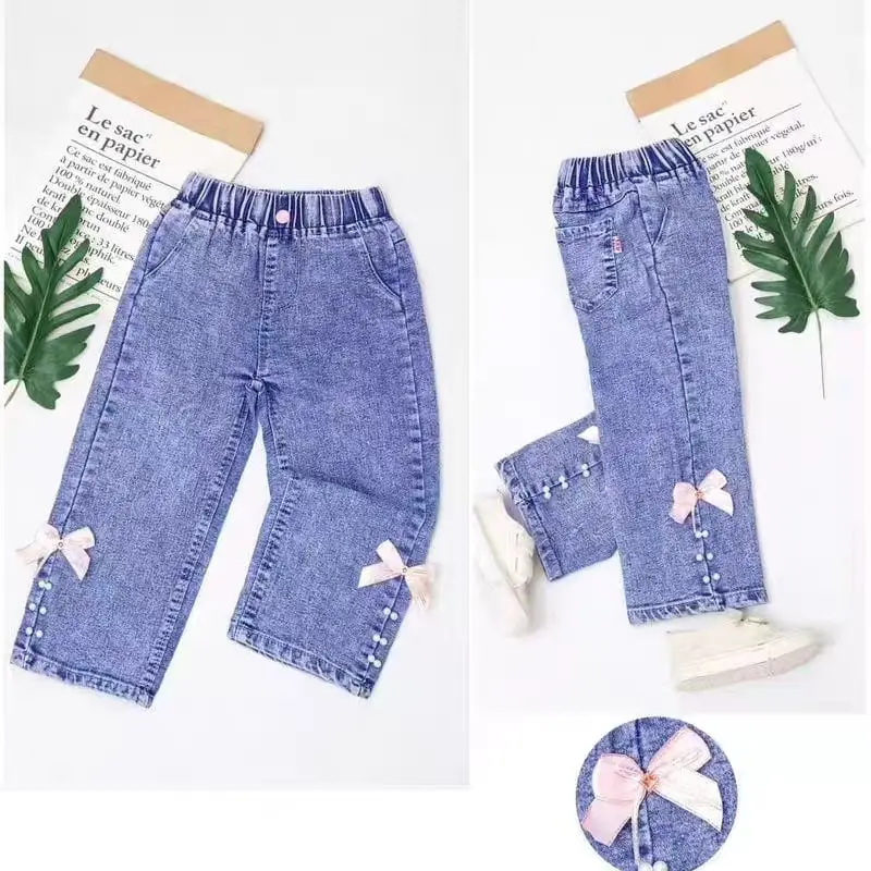[free ongkir] Celana Jeans Kulot Anak Perempuan 1-10 Tahun Jeans Kulot Import