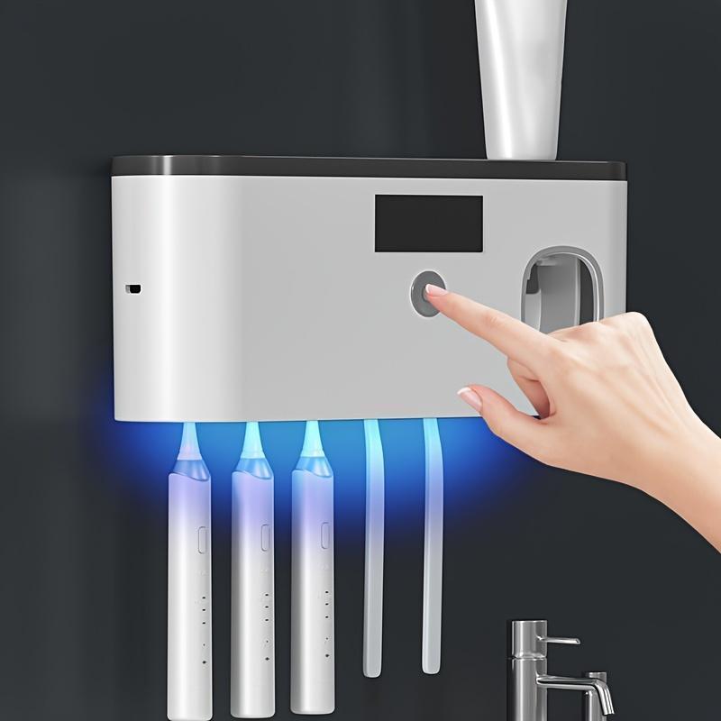 Smart UV Toothbrush Sterilizer, Wall Mounted Toothbrush Holder with Automatic Toothpaste Dispenser, Bathroom Accessories for Home Use, Toothbrush Protector, Home Goods, Organizing 2