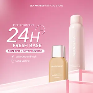 Sea Makeup Perfect Duo - Bundle 2in1 Skintint + Continuous Setting Spray untuk Base Segar 24 Jam dengan Finishing Matte Velvet dan Tahan Lama