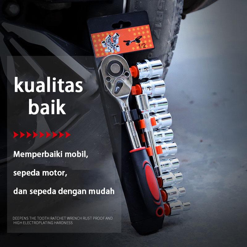 8-24mm Kunci Set Socket 12pcs /1/2 in Kunci Sok Wrench Rachet alat perkakas lengkap motor Rachet Handle Multifungsi kunci 1 set/ Bahan Chrome Vanadium 8-24mm Kunci Set Socket 12pcs /1/2 in Kunci Sok Wrench Rachet alat perkakas lengkap motor Rachet Handle Multifungsi kunci 1 set/ Bahan Chrome Vanadium