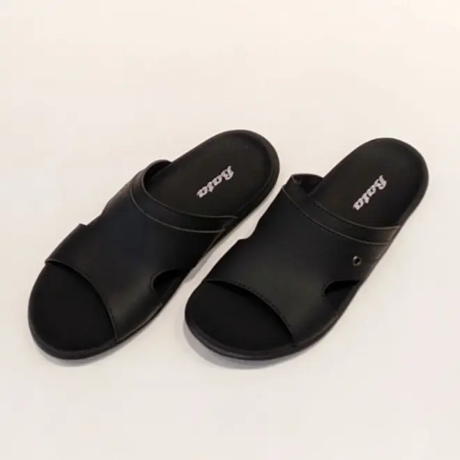 Sandal Bata Pria Skip Black Terbaru Sendal Selop Kulit Kasual Nyaman di Gunakan Kekinian Unisex 3
