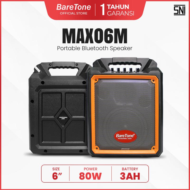 BareTone  Speaker Portable MAX06M Speaker Bluetooth Wireless Meeting 6 Inch  Mini Portable Support Micro SD & USB -Garansi Resmi 1 Tahun 1