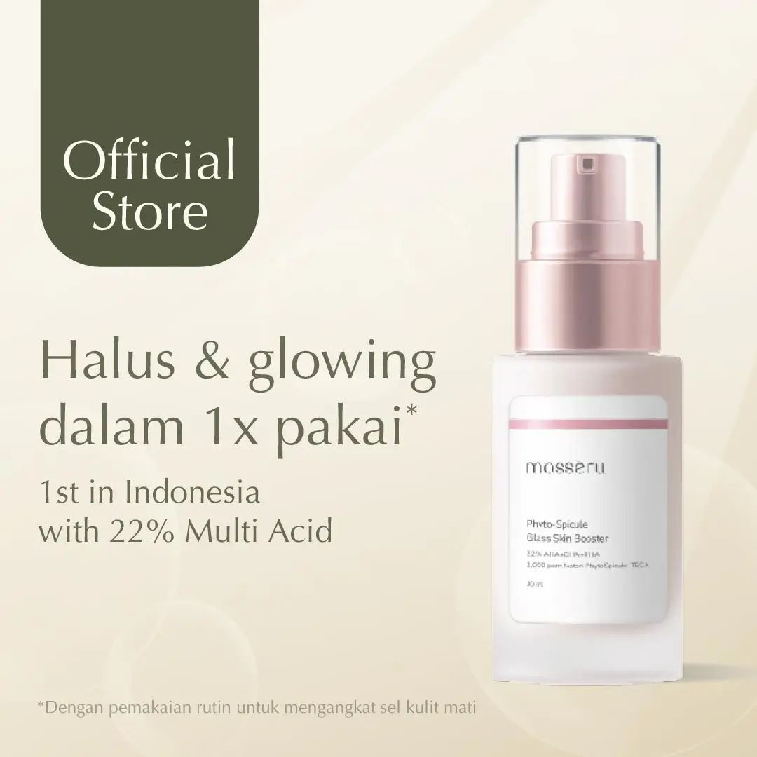 MOSSÈRU Phyto-Spicule Glass Skin Booster 30ml | Serum Exfoliasi | Komedo | Pori | Kulit Berminyak | No Fragrance | No Alcohol | BPOM