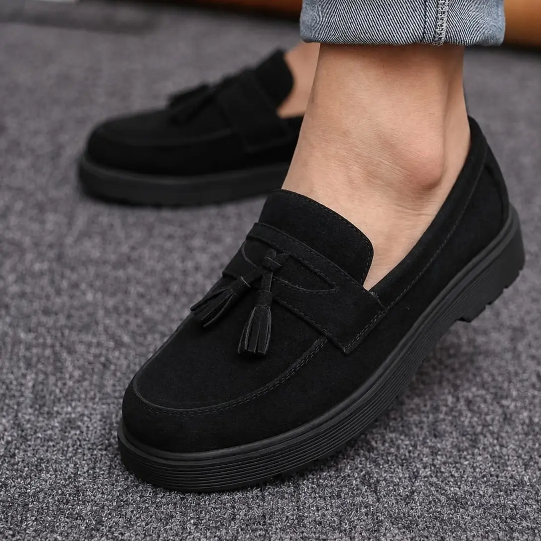 Stealth Sepatu Docmart Loafers Suede Sol Tebal Shoes kerja || Docmart Berdasi  polos 39-43 Pantofel Pria