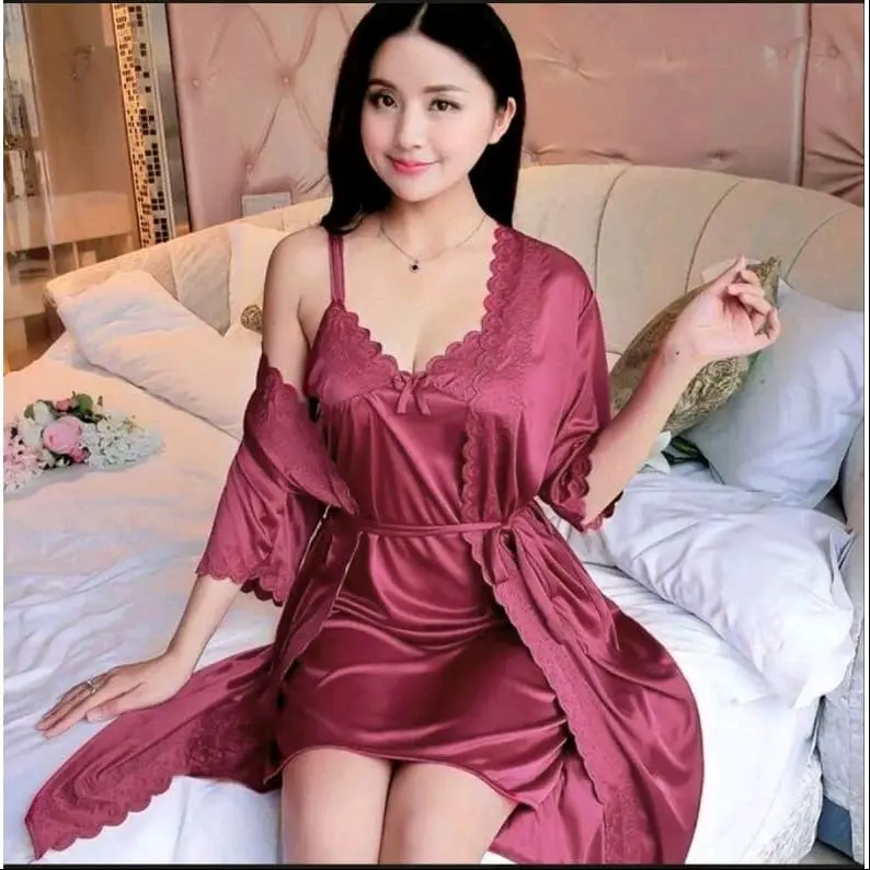 Baju tidur wanita kimono tricot 2in1 lingerie sexy size L dan XXI 7