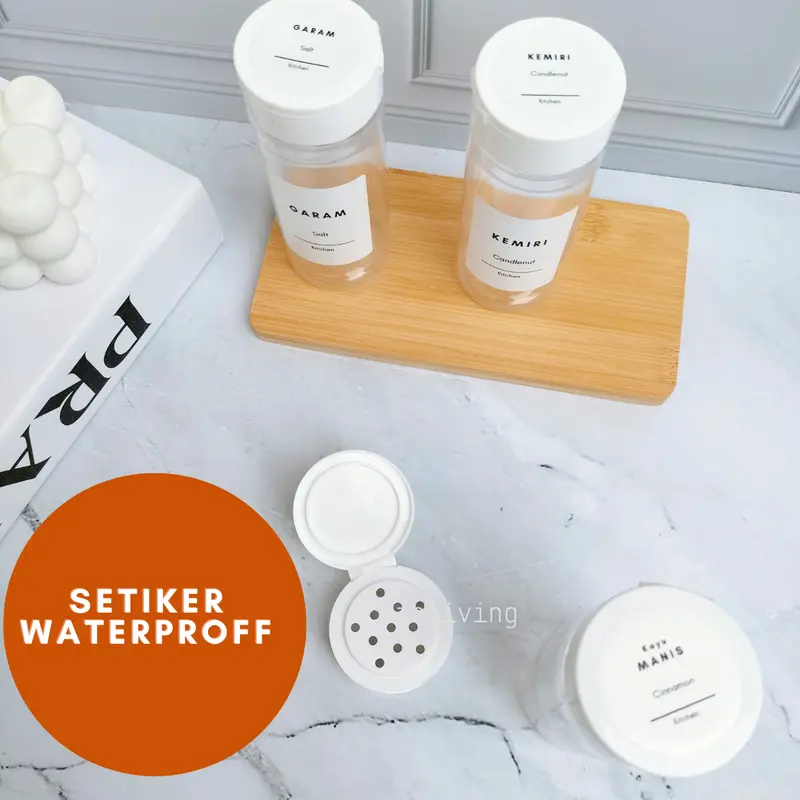 DIBLIVING | Toples Bumbu Dapur 140ml PUTIH Aesthetic TABUR  BON CABE Lubang Besar & Lubang Kecil 2