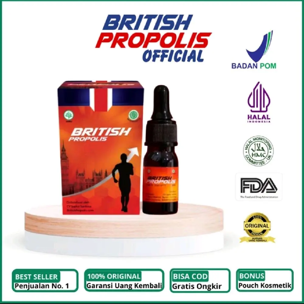 British Propolis Reguler Merah Original Per Botol Isi 6ml
