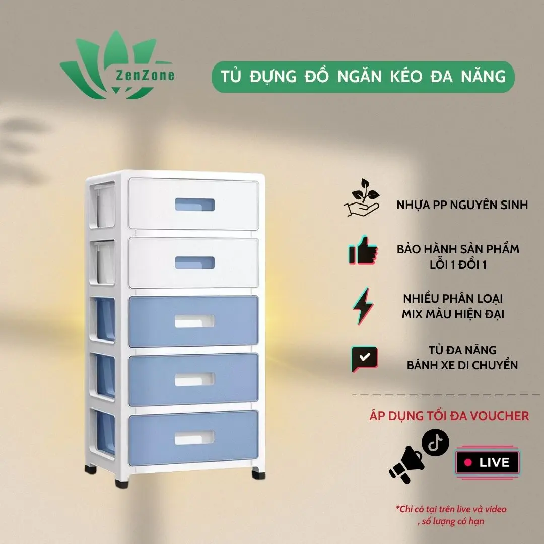 ZENZONE Tủ Để Đồ Đa Năng Có Ngăn Kéo Chứa Đồ Tiện Lợi, Kệ Để Đồ Phòng Ngủ Tiện Lợi