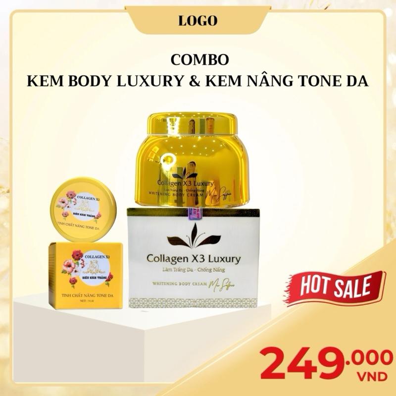 COMBO DƯỠNG DA BODY - Kem Body Luxury Collagen X3 & Kem Dưỡng Nâng Tone Da - Hỗ Trợ Dưỡng Sáng Da Body - Mỹ Phẩm Đông Anh - Nguyễn Huỳnh Như