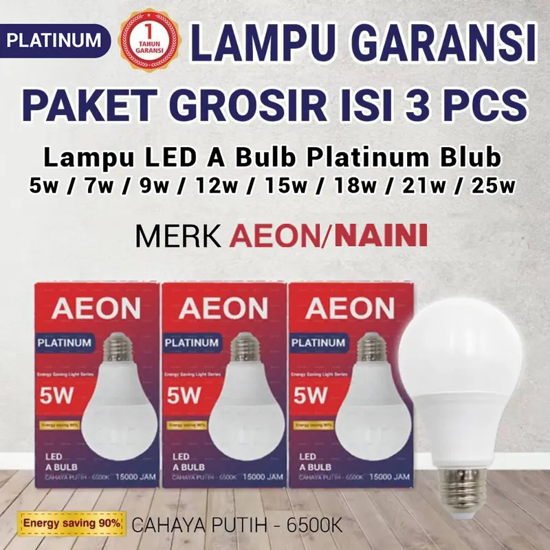 COD Paket Usaha Grosir Hemat 3pcs Lampu LED Bohlam Platinum Blub 5w 7w 9w 12w 18w 21w 25w Putih umur 15000jam Bergaransi lampu  led bulb bola  lampu lampu  led  5  watt lampu lampu 0