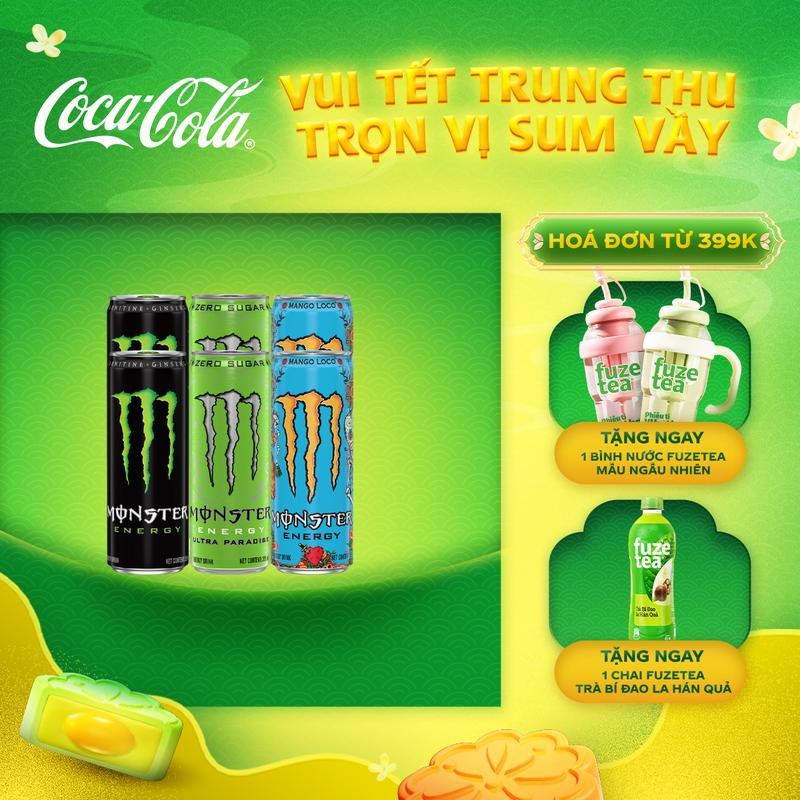 Hộp 6 Lon Nước Tăng Lực Giải Khát Monster Mix 3 vị Monster Energy, Monster Ultra Paradise, Monster Mango Loco 355ml/Lon Sale 10.10 Coca-Cola Beverages VN_TT