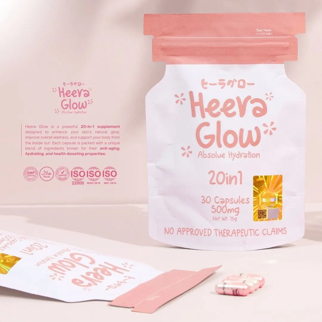 Heera Glow 20in1 Capsule 30 x 3 Capsule 500mg Glutathione Oral Sunblock  Healty glow affordable wellness