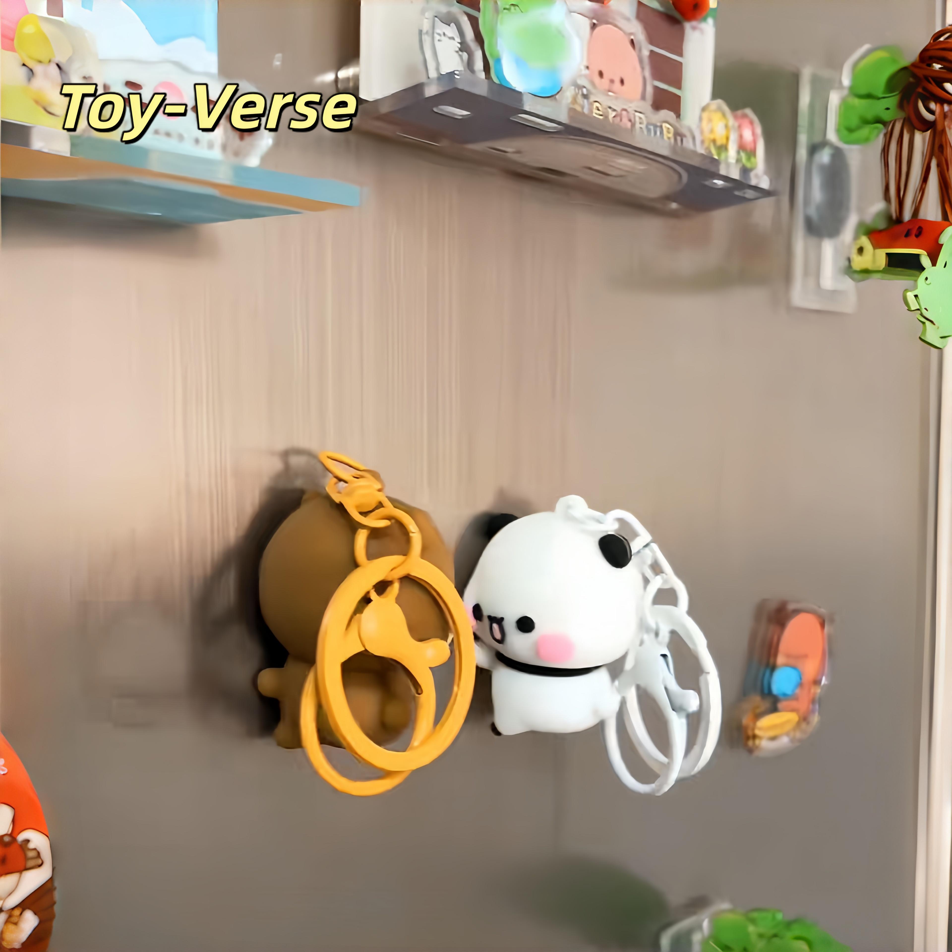 Toy-Verse 2pcs Bubu Dudu Gantungan Kunci Couple Magnetik Lucu Beruang Romantis Aksesori Kunci Pasangan Hadiah Ideal Teman dekat Gantungan Tas Sekolah Menggemaskan Keychain Lucu