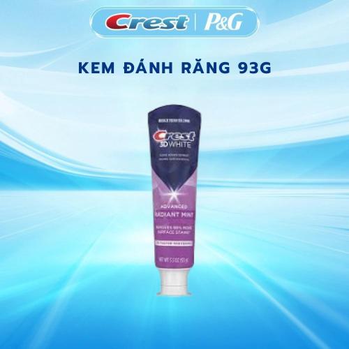 Kem đánh răng Crest trắng sáng vượt trội 3D White Radiant Mint 93g - Mỹ