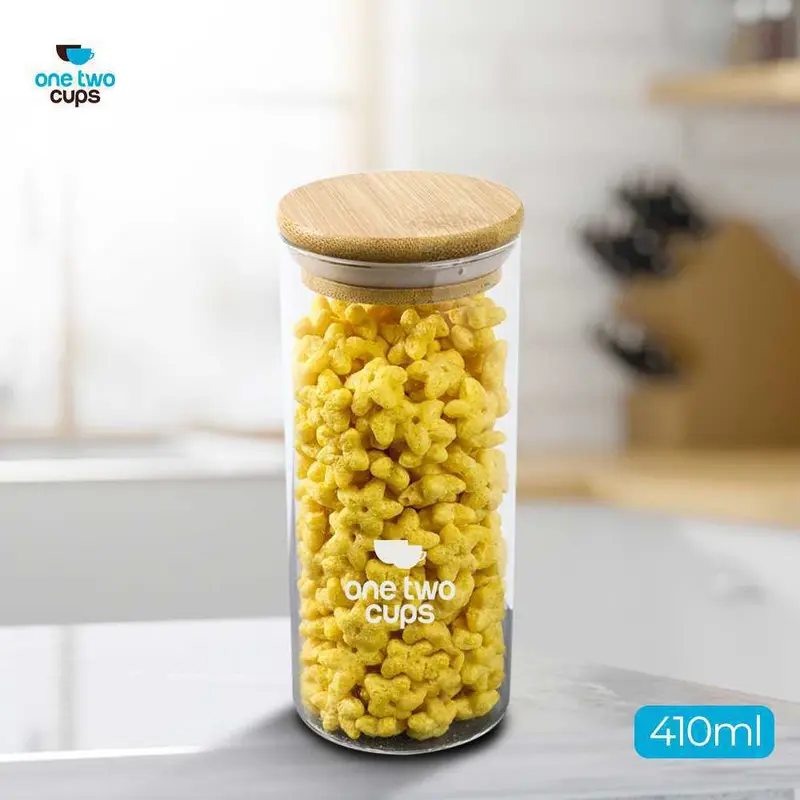 One Two Cups Toples Kaca Penyimpanan Makanan Coffee Storage Glass Jar - GH1270ORIGINAL 0
