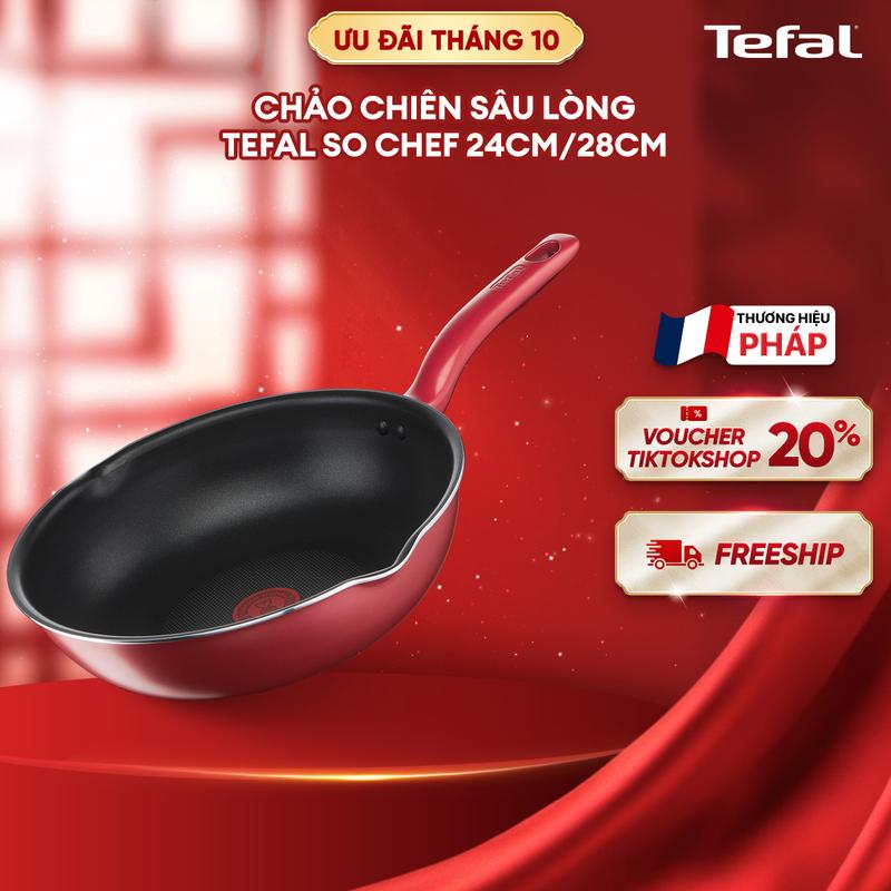 Chảo sâu lòng chống dính đáy từ Tefal So Chef 24cm/28cm G1358496/ G1358696