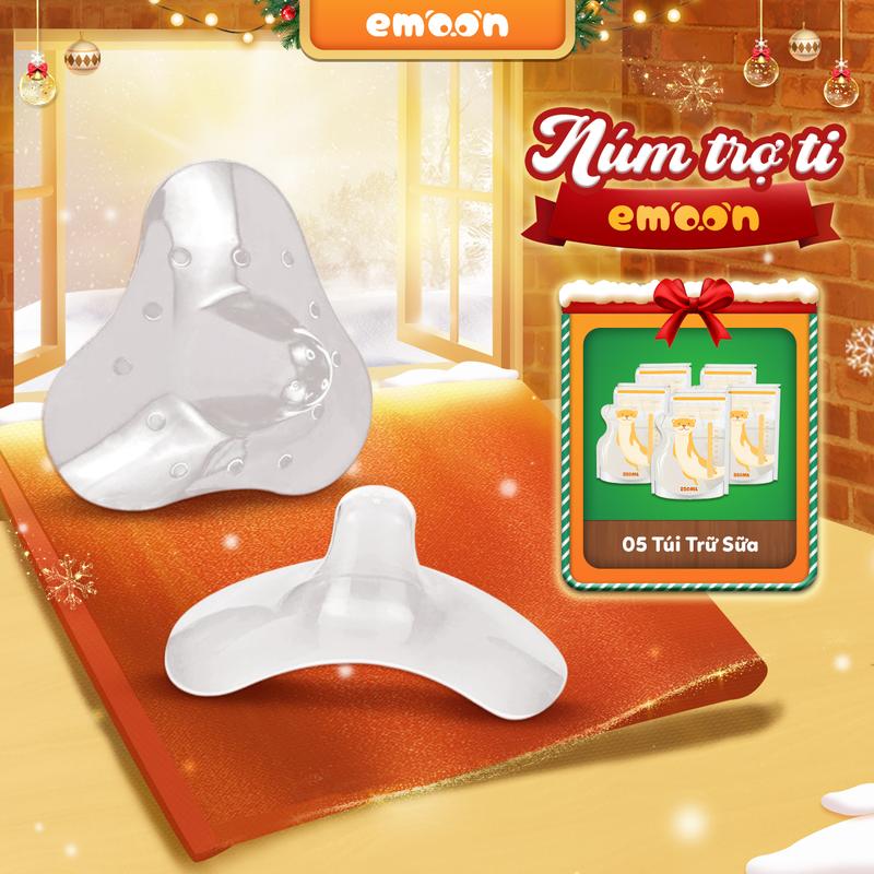  Núm Trợ Ti Emoon Silicone Co Giãn Mềm Mại Giúp Bé Ti Dễ Dàng Hạn Chế Đau Ti Mẹ 