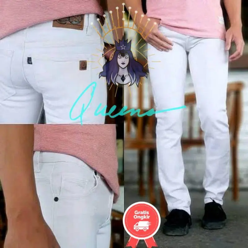 Celana Jeans Putih Skinny Stretch Pria Celana Putih Sobek Celana Sobek Putih Sobek Ripped Jeans Celana Sobek Celana Jeans Sobek Celan Sobek Pria 2