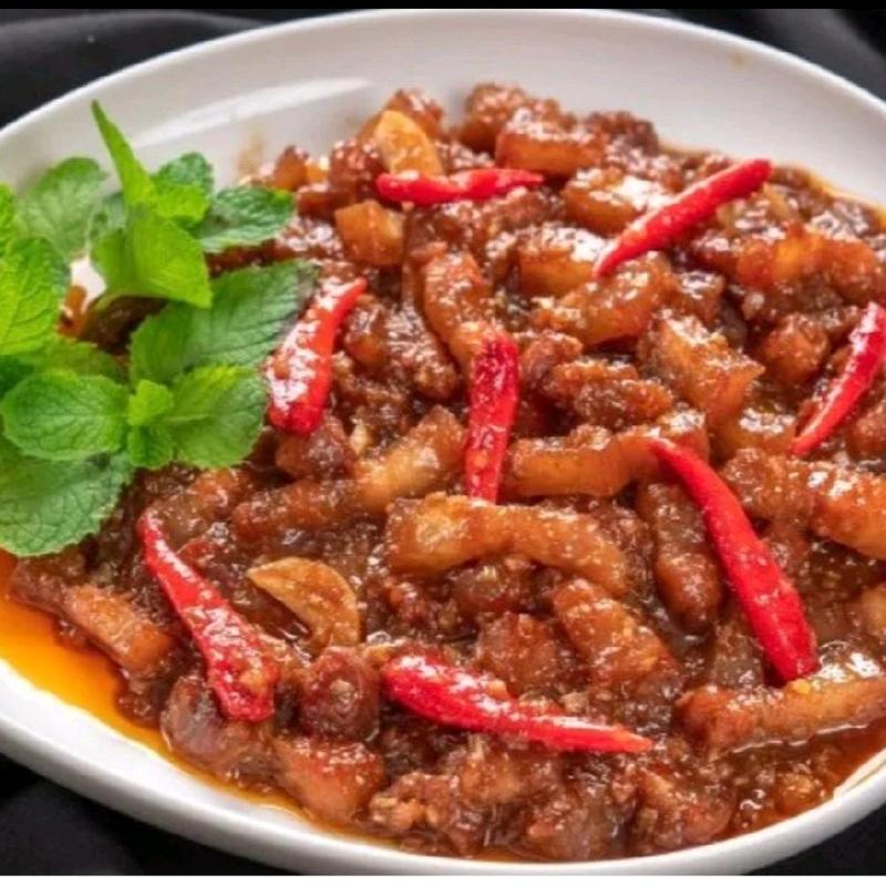  Mắm Ruốc thịt xào Hộp 500gr -thịt ba rọi_xắt miếng _Món Ăn Truyền Thống  & Không Chất Bảo Quản An Toàn Vệ Sinh . 