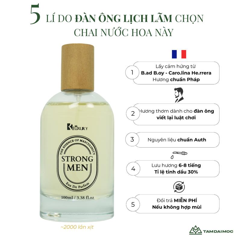 Nước Hoa Nam STRONG MEN edp TAM ĐẠI MỘC 100ml - Hương Thơm Nam TÍnh Mạnh Mẽ