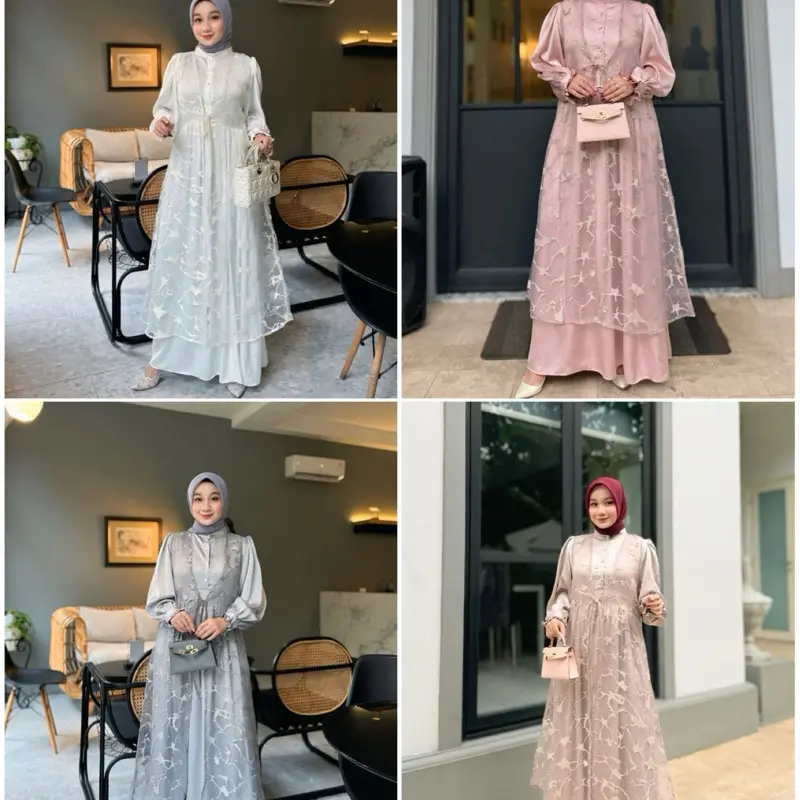 Abaya vest turki, dress wanita