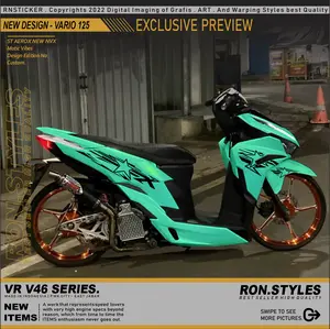 VRV46 Cutting Sticker Striping Variasi Vario New 125 Gen 2 Striping Vario 2023 terbaru Motif Bintang style copy transparan stiker