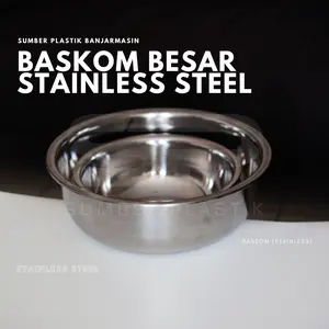 Baskom Tinggi 30 40 Besar Stainless Steel Waskom Cuci Serbaguna (Satuan)