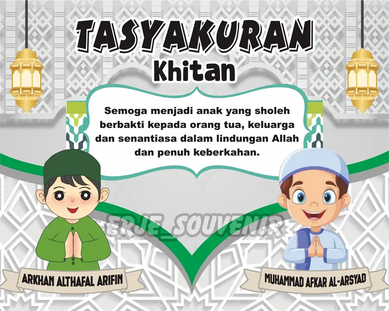 30pcs Tas Souvenir Khitan Anak Custom Free Desain 1