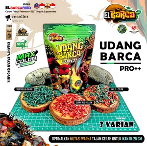 Elbarcafeed UDANG BARCA PRO++ Super Color Booster Udang Kering 50gr untuk Ikan Hias Predator Channa Oscar Arowana Optimal Mutasi Warna