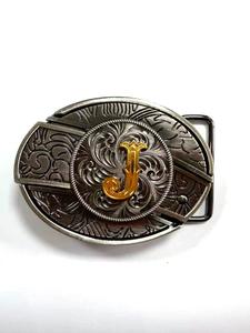 Broche de cinturón novedoso estilo vaquero del Oeste con iniciales, aro unisex multifuncional suave, patrón animal casual para todas las estaciones, sin advertencia de la Proposición 65 de California.